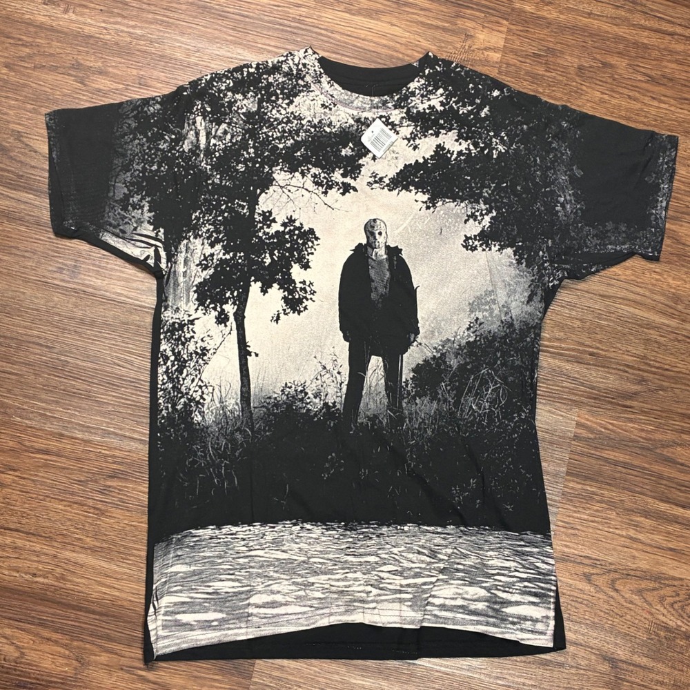 Friday the 13th Jason Voorhees All Over Print T-Shirt Men's L Horror Movie Tee